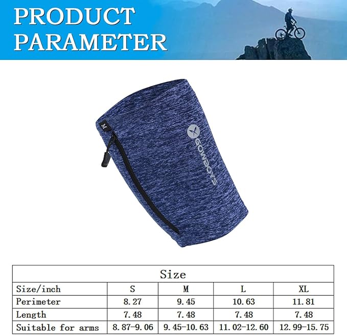 Running Phone Armband for Men Women,Universal Arm Bands for Phones Below 8 Inches,Waterproof Cell Phone Armband for Hiking,Running,Cycling,Climbing(Blue L)