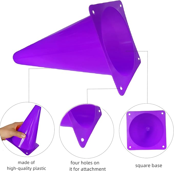 24 Pcs 7 Inch Plastic Traffic Cones, Basketball Football Drills, Skating, Sport Training Agility Markers, Indoor Outdoor Games, Multicolor-StrideForce Fitness