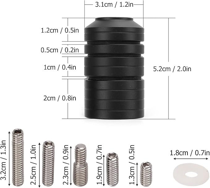 VBESTLIFE Archery Bow Stabilizer Weight Kit, Detachable Aluminum Alloy Counterweight Kit for Recurve Bow and Compound Bow-StrideForce Fitness
