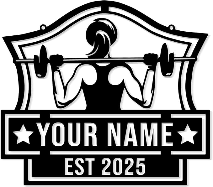 Personalized Metal Gym Sign, Custom Fitness Metal Wall Decor, Body Builder Lovers Gift, Gym Custom Unique Metal Wall Art, fitness room decor, home gym decor, gym wall art (Style-2)-StrideForce Fitness