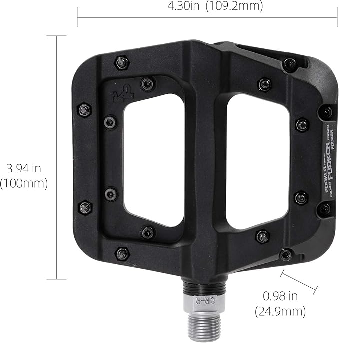 FOOKER MTB Pedals Mountain Bike Pedals 3 Bearing Non-Slip Lightweight Nylon Fiber Bicycle Platform Pedals for BMX MTB 9/16"-StrideForce Fitness