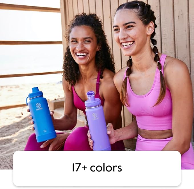 Takeya Actives Water Bottle with Spout Lid - Bottle with Double Stainless Steel Insulation - Dishwasher Safe & BPA-Free - Bottle with Spout Lid & Removable Bumper - 40 oz, Cucumber-StrideForce Fitness