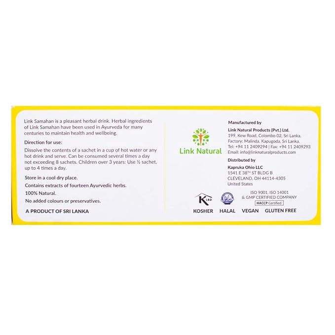 SAMAHAN Ayurvedic Herbal Tea Packets - Sri Lankan Ceylon Blend with 14 Natural Herbs Including Ginger, Black Pepper & More, Herbal Tea Bags for Wellness, Relaxation & Daily Comfort - 100 Count-StrideForce Fitness