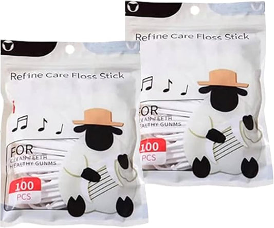 Portable Floss Dispenser with 100 Pcs Dental Floss, 2026 New Dental Floss Dispenser Dental Floss Picks Case, Refillable Automatic Travel Floss Pick Organizer Pocket Floss Boxes (200 Pcs Flossers)