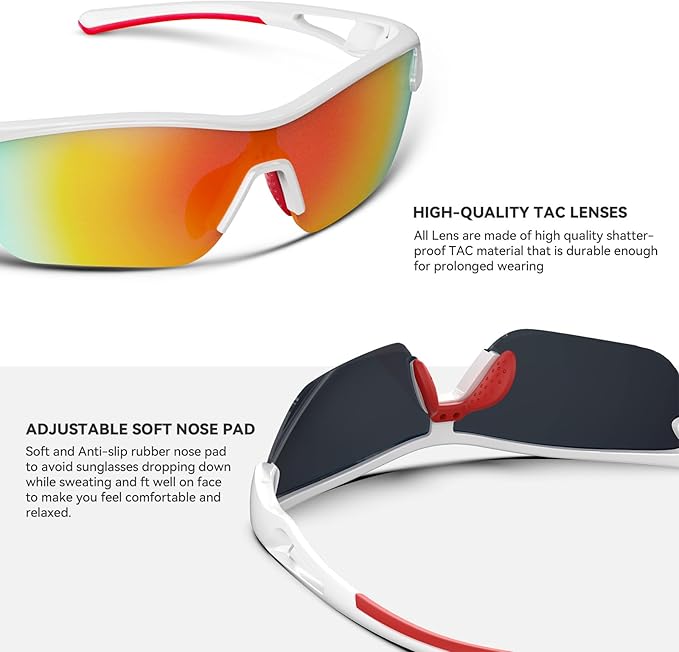 BEACOOL Polarized Sports Sunglasses for Men Women Youth Baseball Cycling Running Fishing Golf Motorcycle TAC Glasses UV400-StrideForce Fitness