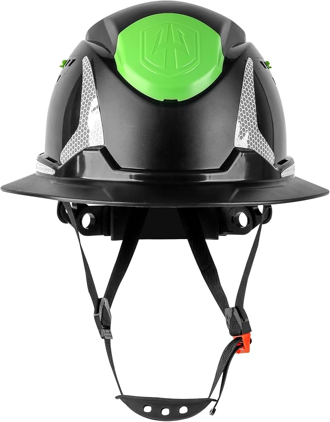 GREEN DEVIL Matrix Full Brim Hard Hat with Headlight Vented Construction Safety Helmet OSHA Approved Cascos De Construccion Work Hardhat for Men&Women-StrideForce Fitness