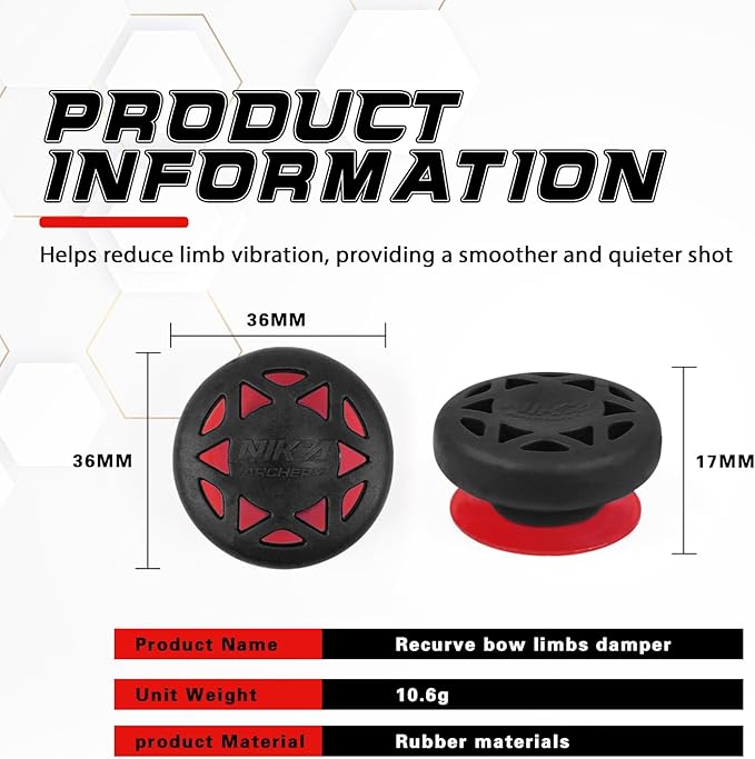 Archery Bow Stabilizer Solid Rubbe Limbs Vibration Damper for Youth Compound Bows, 2-Pack-StrideForce Fitness