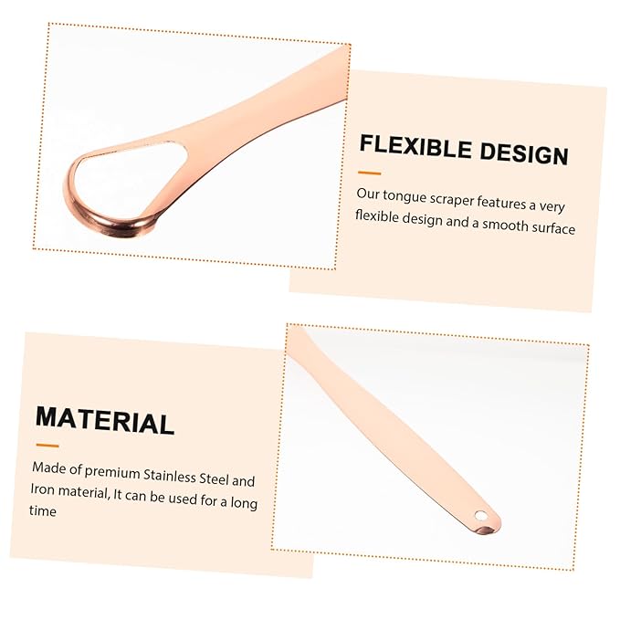 4sets Tongue Coating Cleaning Tool Stainless Steel Double-sided Tongue Scraper for Adults Carrying Case