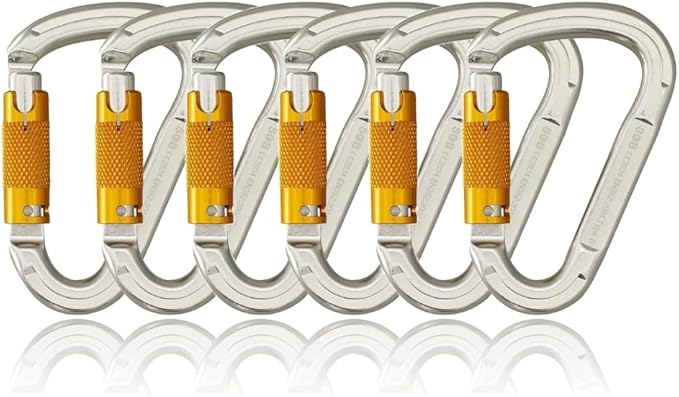 SOB Auto Locking Climbing Carabiner Clips,Heavy Duty Asymmetrical Carabiner Connector Used for Rappelling Gear Rescue Outdoor Projects Dog Leash-StrideForce Fitness