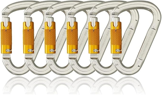 SOB Auto Locking Climbing Carabiner Clips,Heavy Duty Asymmetrical Carabiner Connector Used for Rappelling Gear Rescue Outdoor Projects Dog Leash-StrideForce Fitness