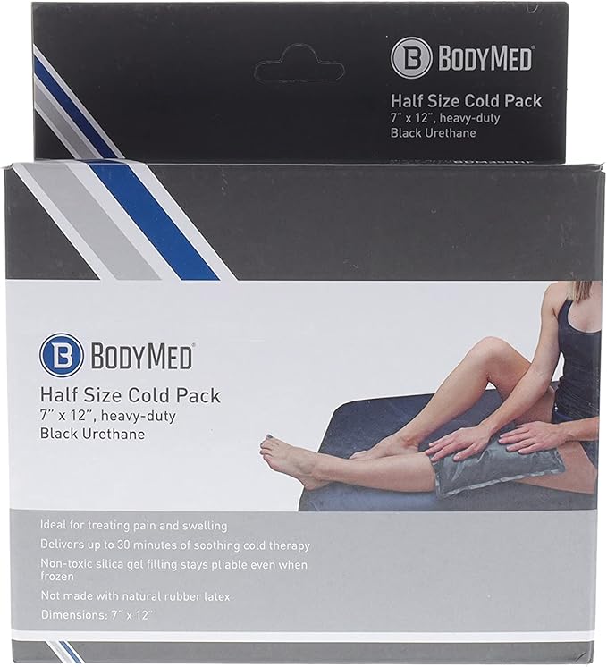 BodyMed Heavy Duty Reusable Urethane Ice Pack for Knee, Arm, Elbow, Shoulder, Back - Professional Grade Cold Therapy for Injuries, Aches, Swelling, Bruises, Sprains - 12 in. x 7 in. (Half)-StrideForce Fitness