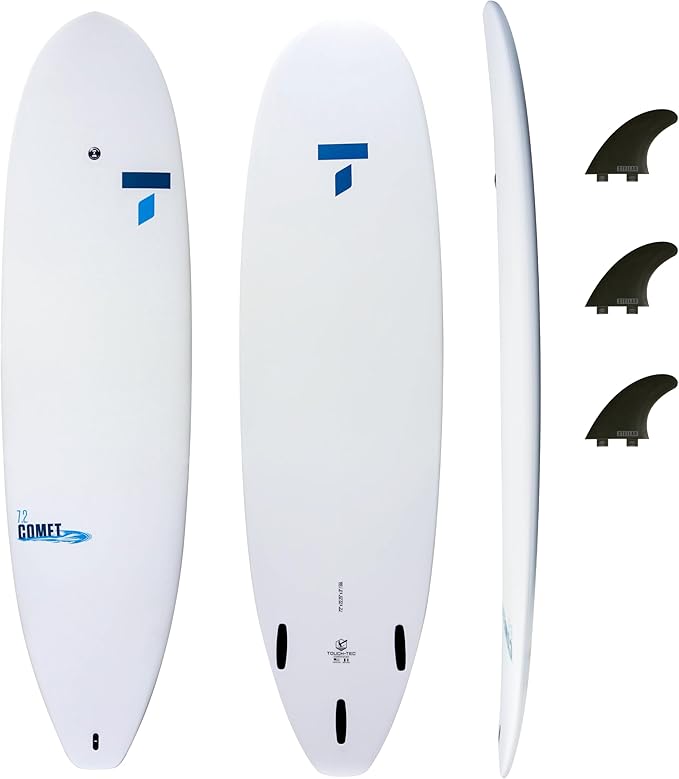 TAHE 7'2" Comet Tough-Tec Surfboard – Durable, Lightweight & Easy to Progress On | Stable, Forgiving Ride for Beginner to Intermediate Surfers | Made in France for Long-Lasting Performance-StrideForce Fitness