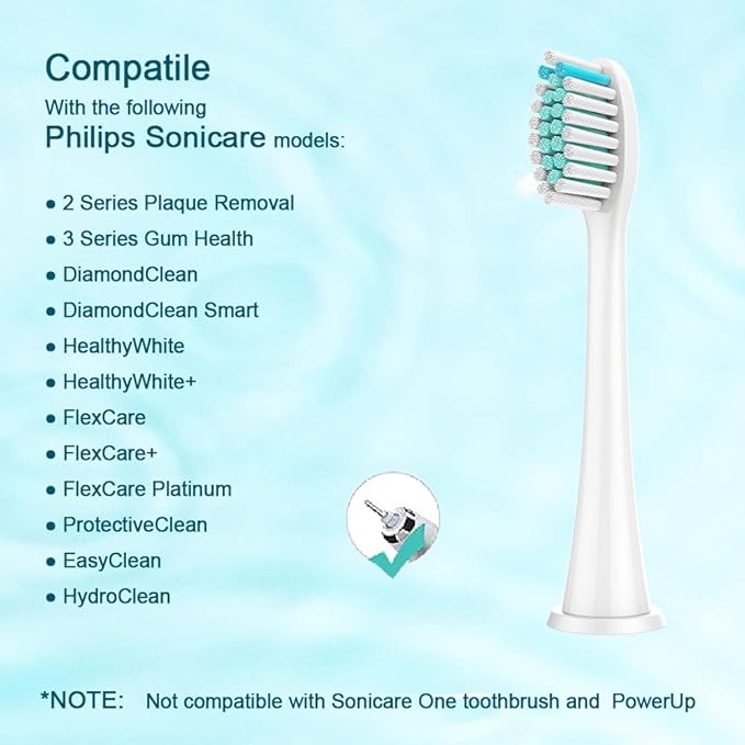 Replacement Toothbrush Heads Compatible with Philips Sonicare Electric Toothbrush, 8 Pack