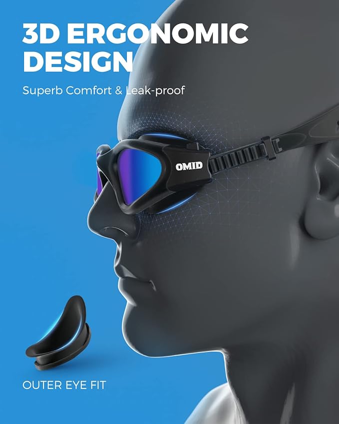 OMID Swim Goggles, P2 Polarized Swimming Goggles for Men Anti-fog Goggles Swimming for Adult Women-StrideForce Fitness