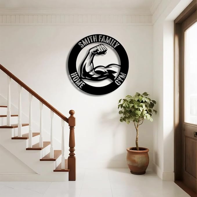 Personalized Home Gym Metal Name Sign | Custom Family Wall Art & Split Letter Name | Wedding Gift & Anniversary | Indoor Metal Decor Gift for Women, Men, Wife, Parents, Couple-StrideForce Fitness