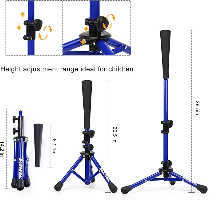 Baseball Tee for Kids,Youth Stand Set,Teeball Set,Youth Baseball,Softball Batting Tee Set,Easy Adjustable Height-StrideForce Fitness