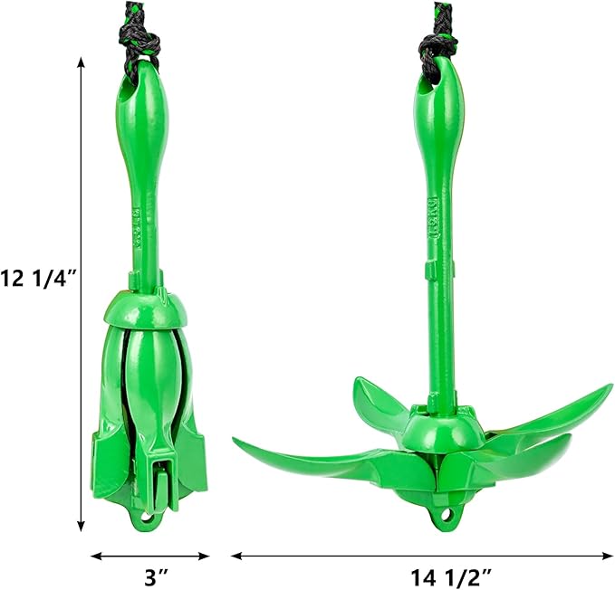 Boat Anchor 3.5 lb Folding Anchor, Grapnel Anchor Kit for Kayaks, Canoes, Paddle Boards-StrideForce Fitness