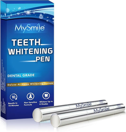 MySmile Teeth Whitening Pen 30+ Treatment Enamel Safe Tooth Whitening Gel for Teeth Sensitive-10 Min Fast Whitening Teeth-Helps to Remove Stains from Coffee, Smoking, Wines-Mint Flavor