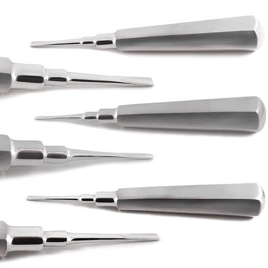 MEDSPO Professional Dental Instruments Osteotome Periotome Luxating Elevator Implant | Orthodontic PDL Teeth | Surgical Root Extraction Spreading (Coupland Root Elevator Set Of 3)