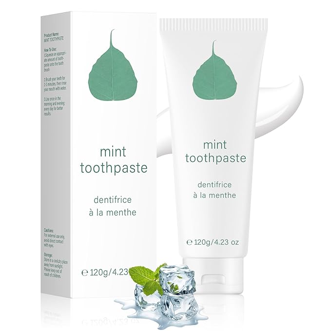 Mint Toothpaste, 3.5 oz Non Fluoride Toothpaste, All-Natural Organic Tooth-Paste, Fresher Breath, Happier Gums, Tooth Sensitivity for for Sensitive Teeth