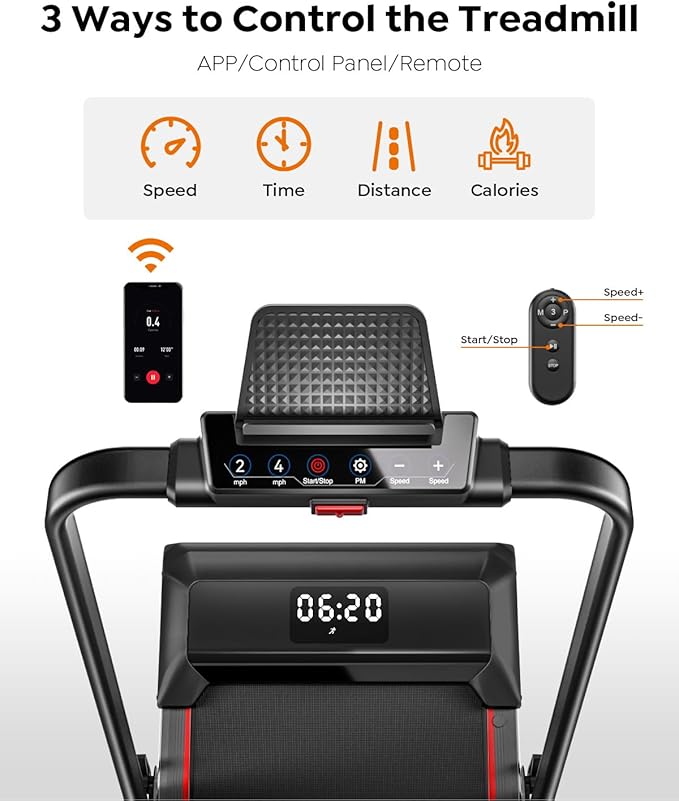 Walking Pad Treadmill with Incline, 2 in 1 Foldable Treadmills for Home Small Office, 300lbs Portable Compact Under Desk Treadmill with App, Remote Control and LED Display-StrideForce Fitness