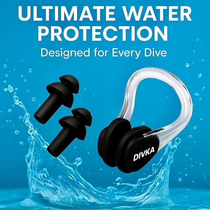 2-Pack Premium Quality Silicone Swim Caps for Women, Men, Teens & Adults – Medium Size – Stretchable & Durable, Includes Ear Plugs & Nose Clip, Extra Room for Long Hair, Non-Slip & Waterproof-StrideForce Fitness