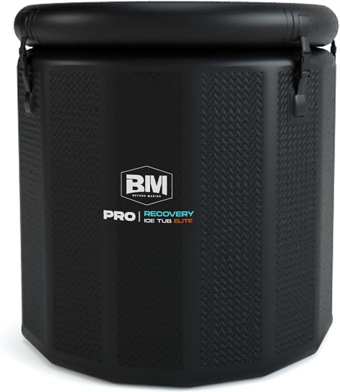 Inflatable Ice Bath Tub for Athletes, Cold Plunge Recovery Tub with Insulated Lid, EVA Groundsheet, Backpack, 115 Gallon Capacity, 39" x 39" x 35.4", Portable Durable Design-StrideForce Fitness