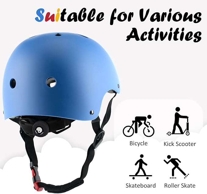 Kids Bike Helmet, Adjustable and Multi-Sport, from Toddler to Youth, 3 Sizes-StrideForce Fitness