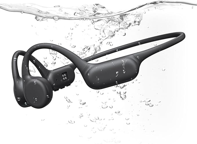 PSIER Bone Conduction Headphones IPX8 Waterproof Swimming Headphones Open Ear Headphones with MP3 Mode 32GB Memory Up to 8 Hours Playtime Bluetooth 5.4 Ear Buds Secure Fit for Running and Fitness-StrideForce Fitness