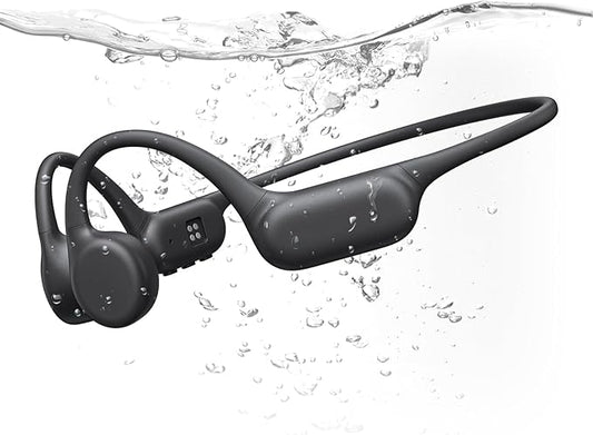 PSIER Bone Conduction Headphones IPX8 Waterproof Swimming Headphones Open Ear Headphones with MP3 Mode 32GB Memory Up to 8 Hours Playtime Bluetooth 5.4 Ear Buds Secure Fit for Running and Fitness-StrideForce Fitness