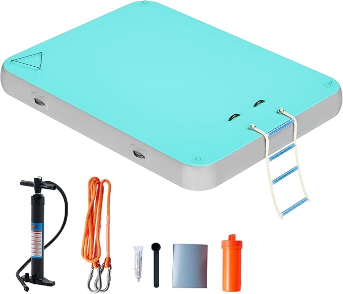 Specraft Inflatable Floating Dock, Non-Slip Air Dock Platform loating Island Raft with Rope Ladder for Pool Lake Beach Ocean-StrideForce Fitness