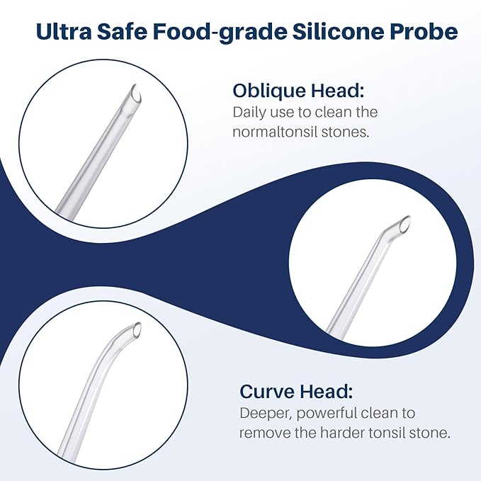 Voraiya Tonsil Stone Remover, Electronic Vacuum Tonsil Stone Removal Kit, 8 Suction Mode, Built-in LED Light, Fight Bad Breath, Oral Irrigator, Tonsil Cleaner, Tongue Scraper (White)