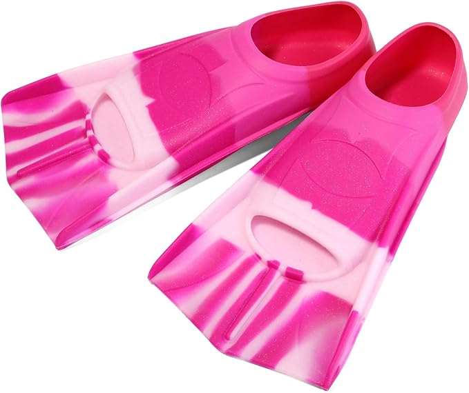 Kids Swim Fins,Short Kids Fins Youth Swimming Flippers for Lap Swimming Training for Children Girls Boys Beginners-StrideForce Fitness
