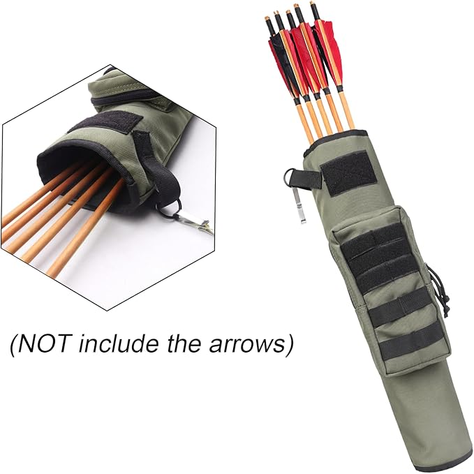 KRATARC Archery Lightweight Back Arrow Quiver Dual Use Foldable Compact Hip Arrows Bag with Molle System Pocket Hanged for Target Shooting Hunting-StrideForce Fitness