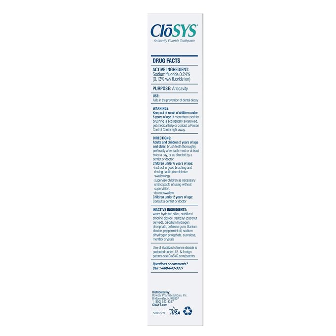 CloSYS Sensitive Fluoride Toothpaste - Gentle Mint Whitening & Enamel Protection | 7oz 2-Pack