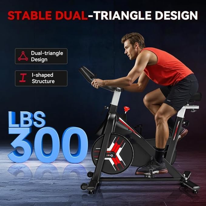 Exercise Bike, WENOKER Magnetic Resistance Stationary Bike for Home, App Supported Indoor Bike with Whisper Quiet, Heavy Flywheel and Upgraded Digital Display-StrideForce Fitness