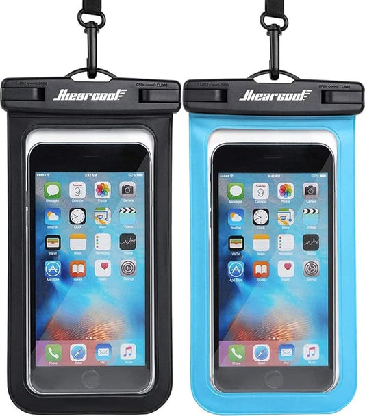 Hiearcool Universal Waterproof Case, Waterproof Phone Pouch Compatible for iPhone 17 16 15 14 13 Pro Max XS Plus Samsung Galaxy S22 Cellphone Up to 8.3", IPX8 Cellphone Beach Bag for Travel - 2 Pack-StrideForce Fitness