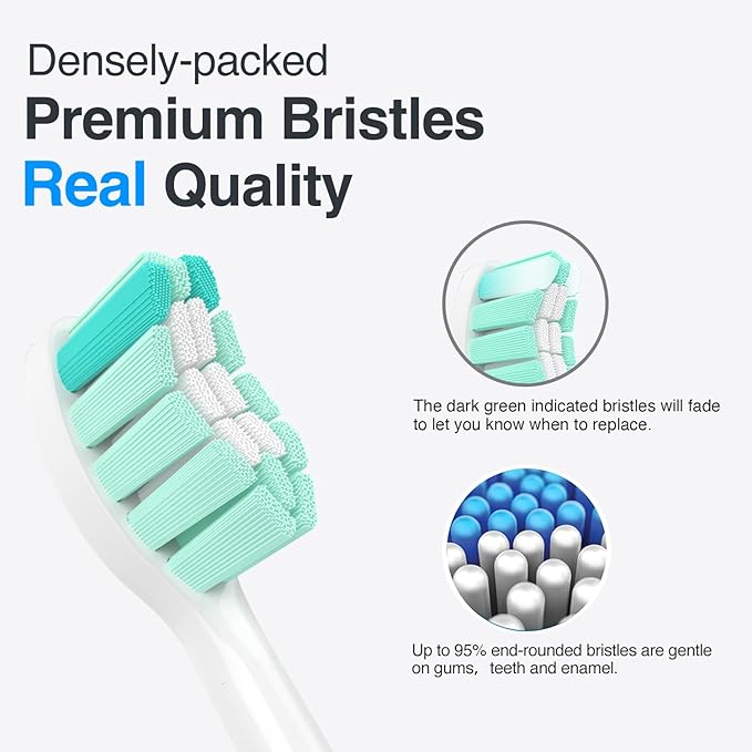 Replacement Toothbrush Heads for Philips Sonicare Replacement Heads,Electric Replacement Brush Head Compatible with Phillips Sonicare Electric Toothbrush C2,C1,4100,for Philips Sonic Care Brush,6 Pcs