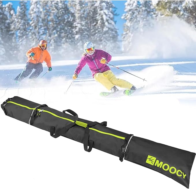 MOOCY Ski Bag for Air Travel, Unpadded Snow Bag Fits Skis Up to 200cm, Carrying Bag for Adults and Children-StrideForce Fitness