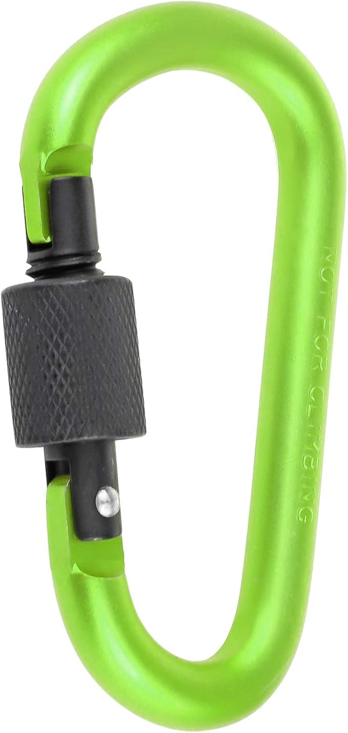 10 Pack Aluminum D Ring Key Rings Hiking Clips Locking Carabiner for Hiking Camping Fishing and Outdoor Use，Clips with Screw Gate Multicolored-StrideForce Fitness