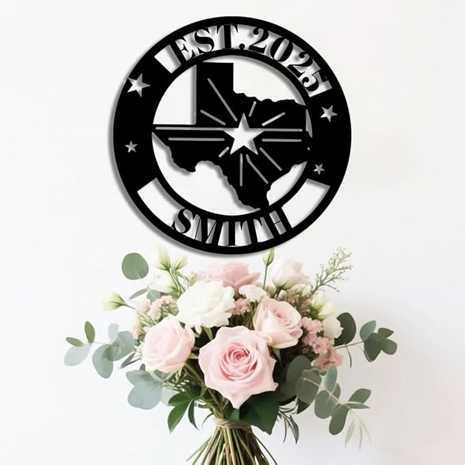 Personalized Texas Map Metal Name Sign | Custom Metal Signs | Decoration Yard Sign | Indoor Decor Gift for Women, Men, Wife, Parents, Couple-StrideForce Fitness