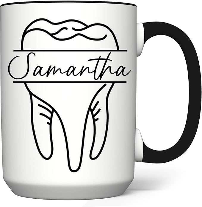 Personalized Dentist Dental Hygiene Mug - Dental Assistant Mug - Dental Nurse Orthodontics Graduation Gift - Dentist Custom Name 11Oz 15Oz - Dental Squad