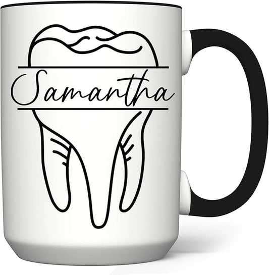 Personalized Dentist Dental Hygiene Mug - Dental Assistant Mug - Dental Nurse Orthodontics Graduation Gift - Dentist Custom Name 11Oz 15Oz - Dental Squad