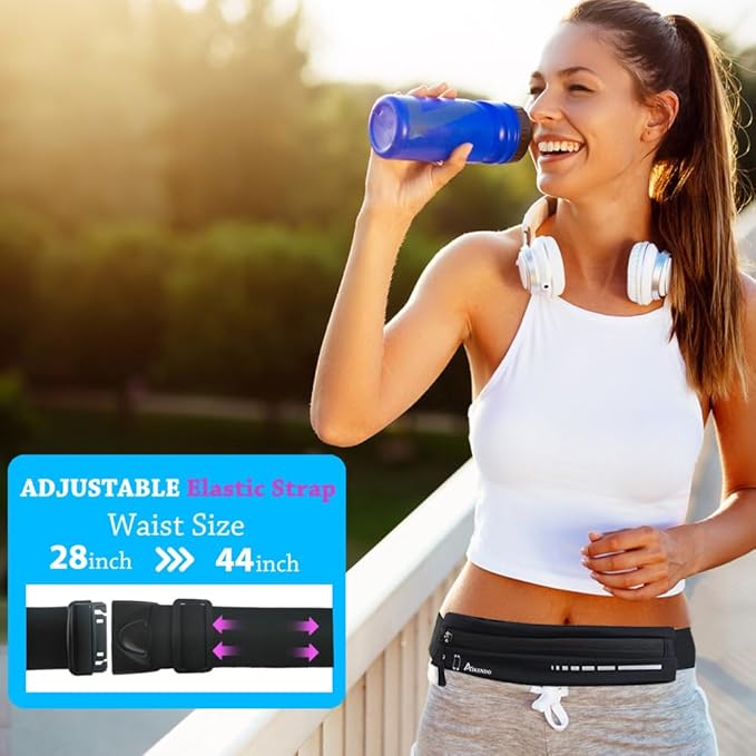Slim Running Belt for Women Men,Runners Fanny Pack Phone Holder,Running Pouch Waist bag for Workout Jogging,Money Belt Running Gear Accessories-StrideForce Fitness