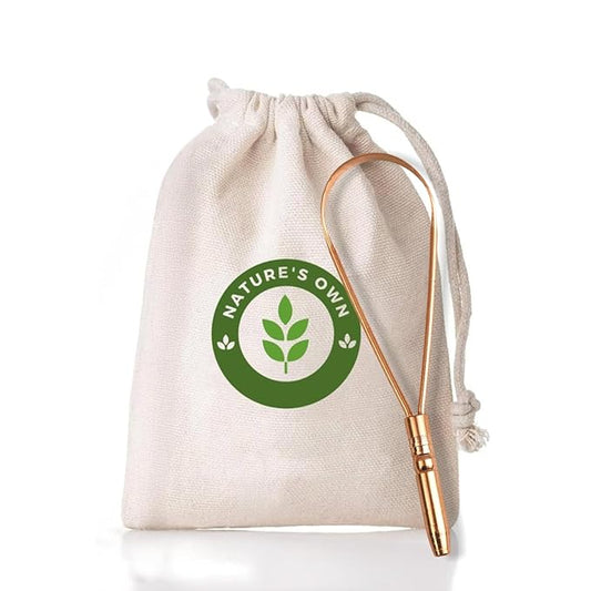 Nature's Own Tongue Scraper for Adults & Kids, Copper Tongue Cleaner/Scrubber to Improve Fresh Breath Remove Tongue Buildup, Easy to Use Portable Tongue Scrappers for Oral Care & Hygiene