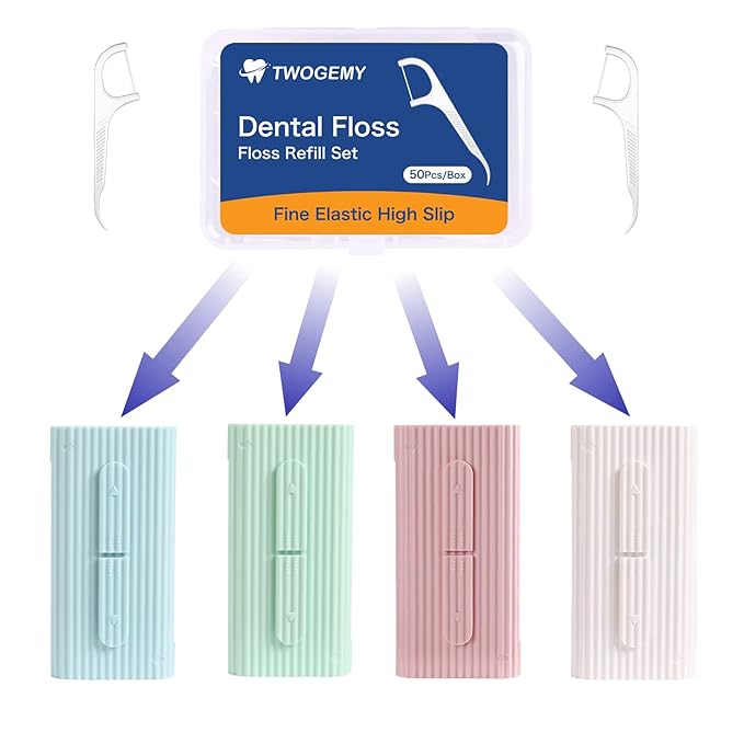 Dental Floss Picks - 100 Count Adult Floss Refill Set, Toothpicks Teeth Stick Tooth Cleaning Interdental Brush Dental Floss Pick Oral Hygiene Care.(2 x 50 Picks/Box)