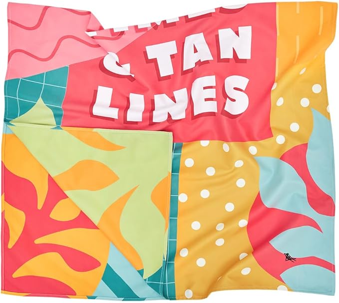 Dock & Bay Beach Towel - Quick Dry, Sand Free - Compact, Lightweight - 100% Recycled - Includes Bag - Good Times & Tan Lines - Large (160x90cm, 63x35)-StrideForce Fitness