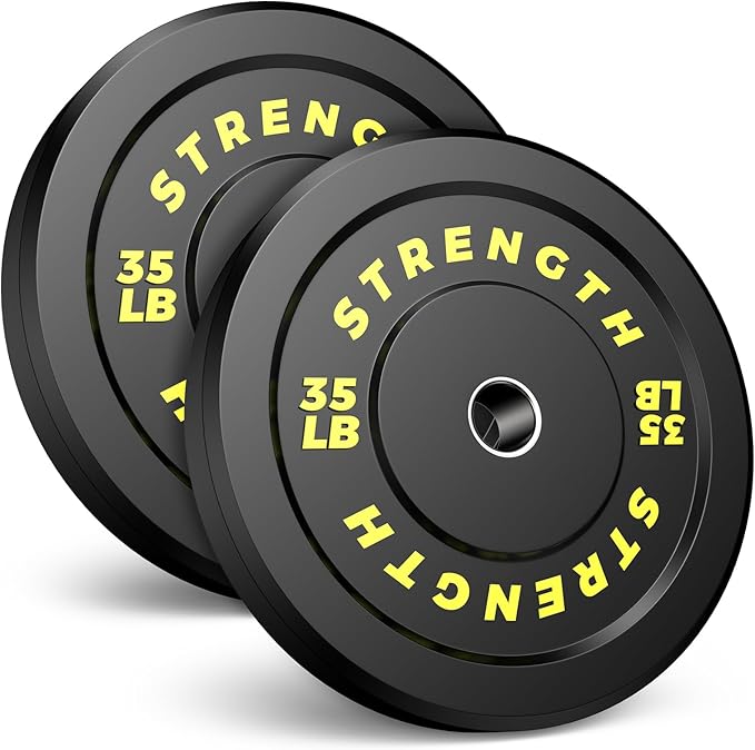 Olympic Rubber Bumper Weight Set - 2 Inch Barbell Plates for Home Gym Strength Training-StrideForce Fitness