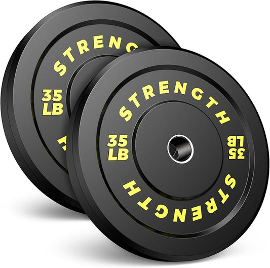 Olympic Rubber Bumper Weight Set - 2 Inch Barbell Plates for Home Gym Strength Training-StrideForce Fitness