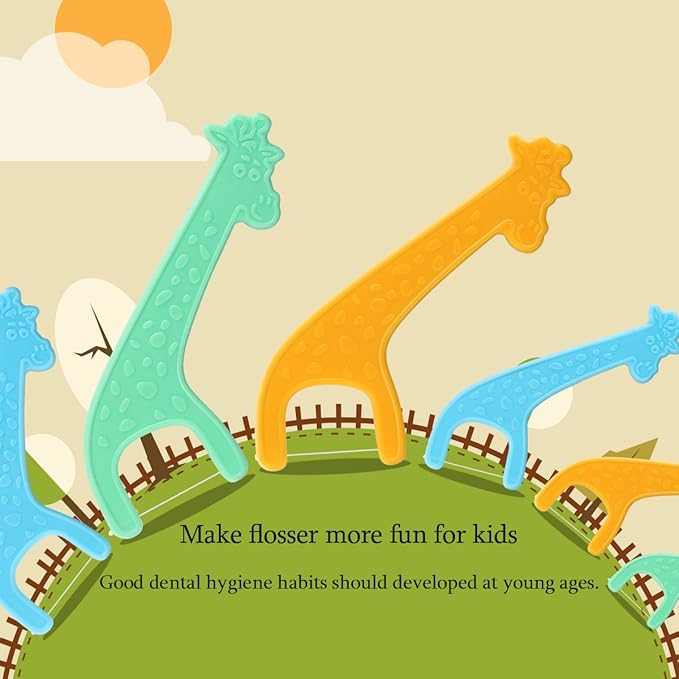 FAMILIFE Kid's Dental Floss Picks, Unflavored Tooth Pick Flossers Children with Portable Travel Cases Refills Pack, 204 Pcs